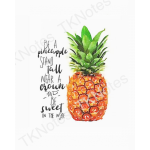 Be A Pineapple Watercolor Wall Art Print